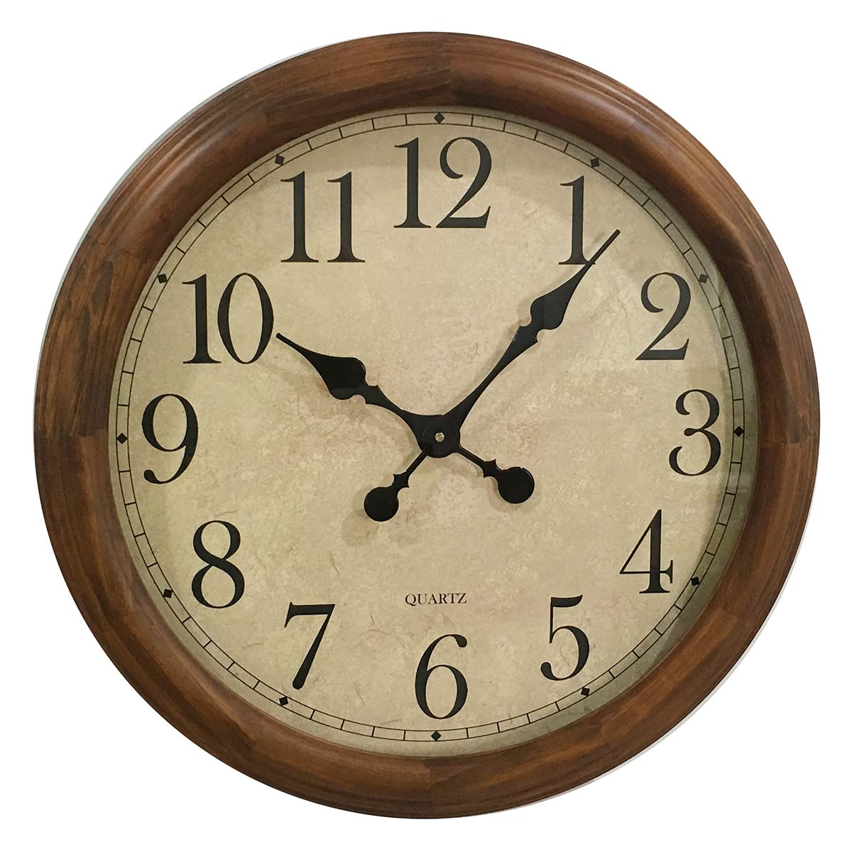 24-Inch Wood Silent Non-Ticking Battery Operated Decorative Wall Clock for Living Room Decor Large Decorative Clock Oversized (Pine)